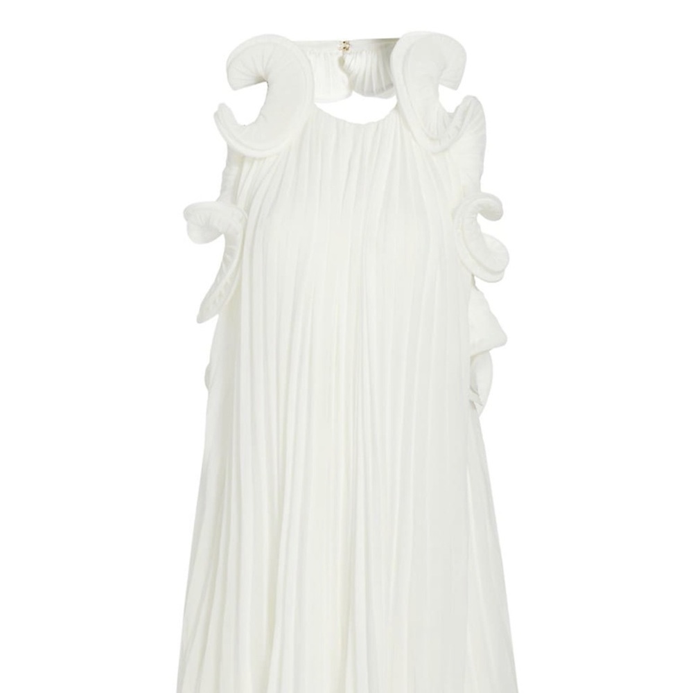 White ruffled mini dress from AMUR